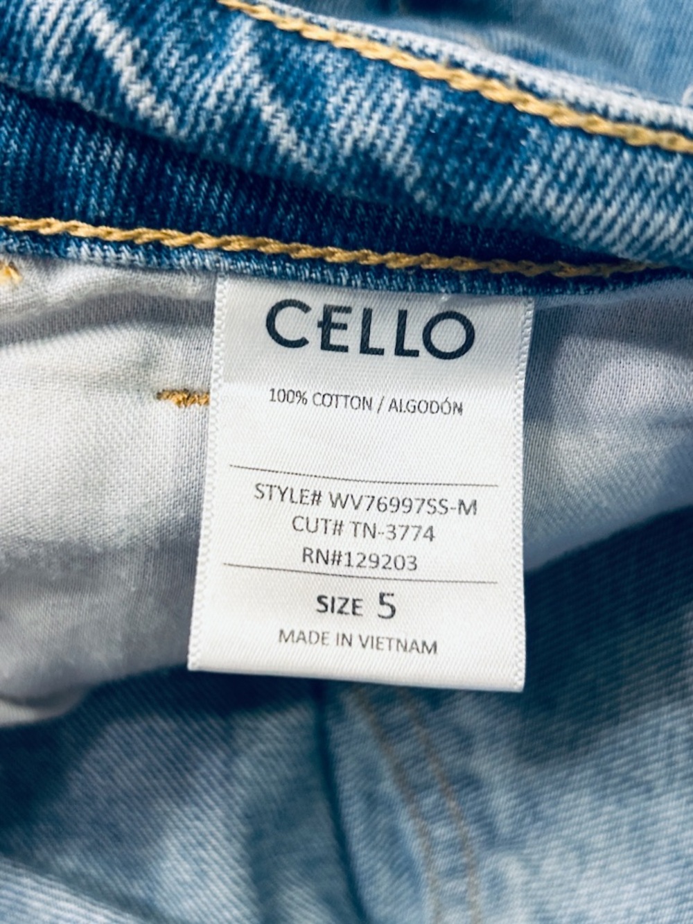 Cello Light Wash Straight Leg Distressed Cotton Denim Jeans Size 5 - Picture 8 of 10